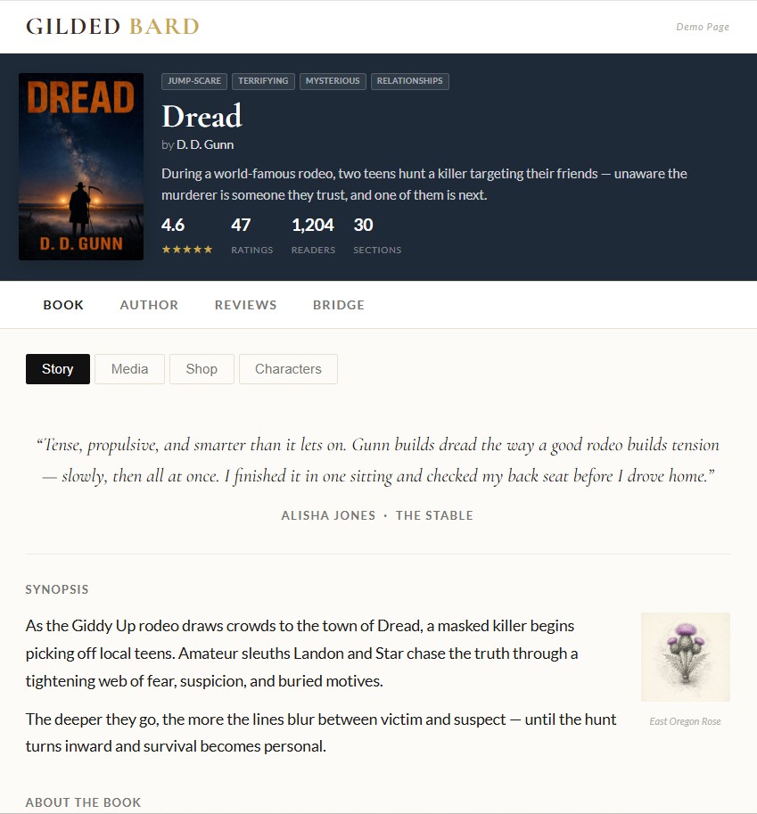 Gilded Bard demo page